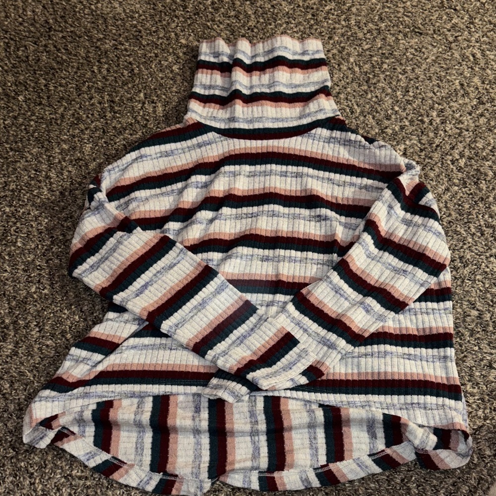 Anthropologie Multicolor Striped Turtleneck Sweater